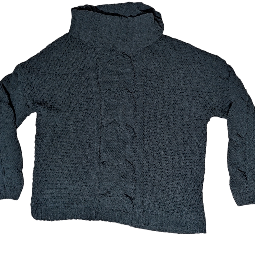 Seven7 Chenille Cowl Neck Sweater Dark Green Women's Medium